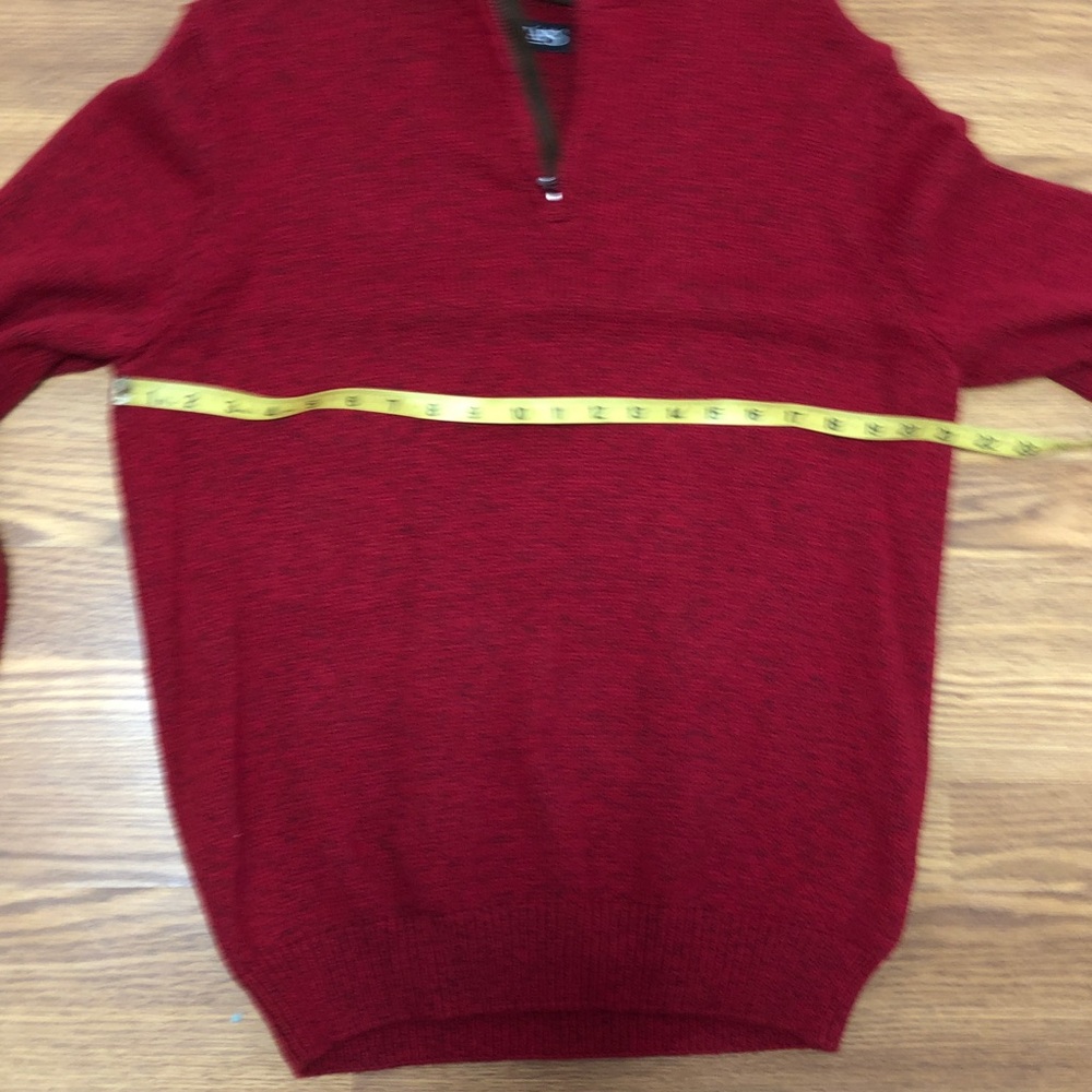 Chaps Men's Zip-Up Sweater in Rich Red - Picture 4 of 6